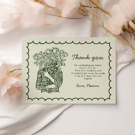 Cartão De Agradecimento Fresh Off The Market Hand Drawn Bridal Shower