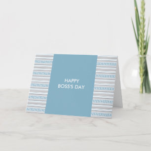 Cartão De Agradecimento Fret Stripe Cornflower Happy Boss Day