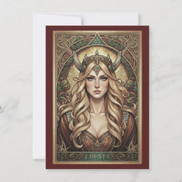 Cartão De Agradecimento Freyja Norse Goddess Art Flat Thank You Card