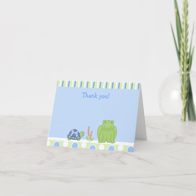 Cartão De Agradecimento Friendly Frog & Turtle Folded Thank you note (Frente)