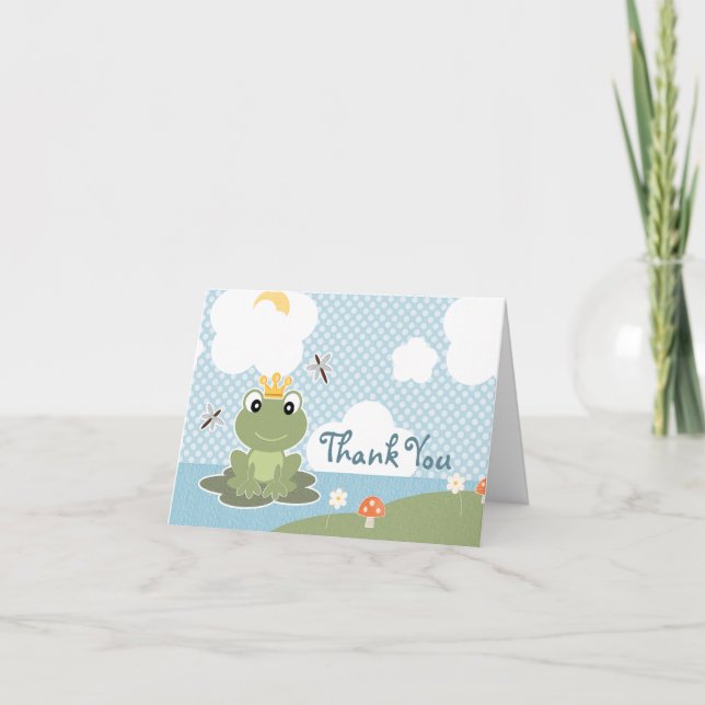 Cartão De Agradecimento Frog Prince Thank You Cards Notes (Frente)