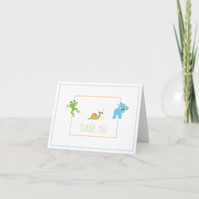 Cartão De Agradecimento Frogs, Snails and Puppy Dog Tails Thank You Card (Frente)