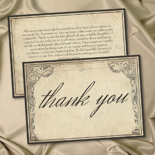 Cartão De Agradecimento Fronteira Medieval Gótica Vintage Parchment Casame