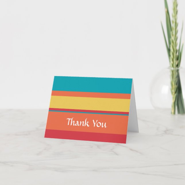 Cartão De Agradecimento Fruity Tropical Tonal Stripes (Frente)