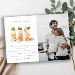 Cartão De Agradecimento Fruta coquetel Casal coquetel Chá de fotos laranja<br><div class="desc">Para qualquer outra personalização ou qualquer outro item correspondente,  entre em contato comigo em yellowfebstudio@gmail.com</div>