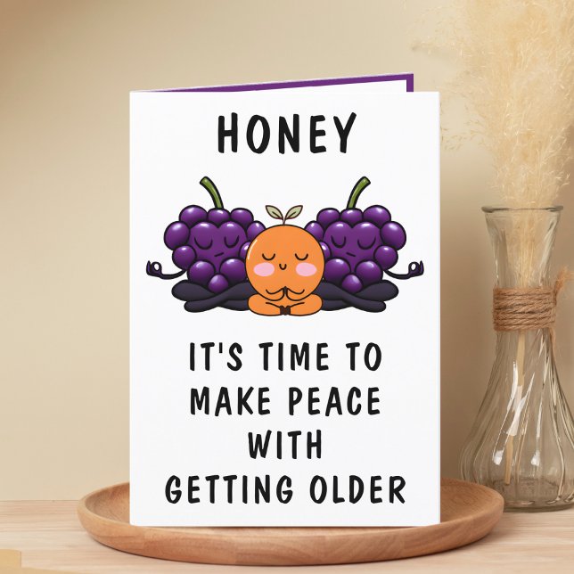 Cartão De Agradecimento Fruta Engraçada Conseguir Aniversário Feliz do Vel (Funny Fruit Getting Old Spouse Happy Birthday Thank You Card)