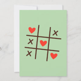 Cartão De Agradecimento FTic Tac Toe Hearts Valentine Grelache Dankeskarte