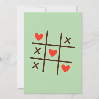 Cartão De Agradecimento FTic Tac Toe Hearts Valentine Grelache Dankeskarte
