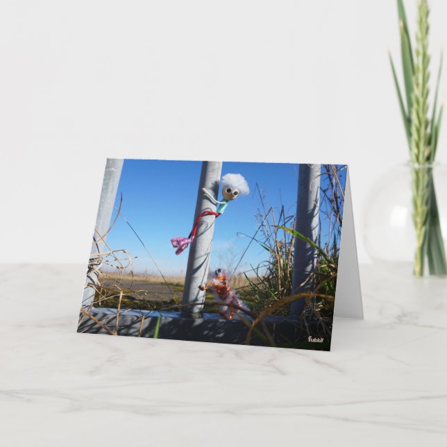 Cartão De Agradecimento Fubby fantasie, op de vlucht voor een dier. (Frente)