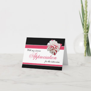 Cartão De Agradecimento Fuchsia Flower Pink Black Interview Thank You