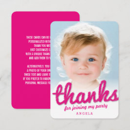 Cartão De Agradecimento Fuchsia Rosa Grande Esboço Obrigado Menino Anivers