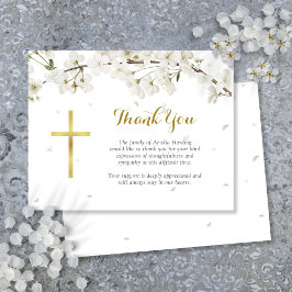 Cartão De Agradecimento Função Funeral Flor Branca Cristã
