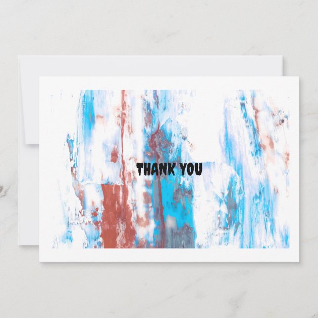 Cartão De Agradecimento Fundo colorido do pincel de abstrato (Frente)