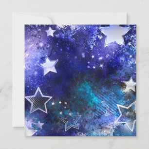 Cartão De Agradecimento Fundo de Espaço com Estrelas