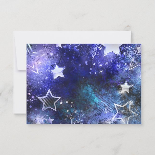 Cartão De Agradecimento Fundo de Espaço com Estrelas (Frente)