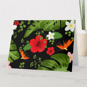 Cartão De Agradecimento Fundo de Flores Tropicais 4