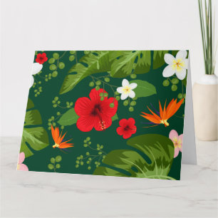 Cartão De Agradecimento Fundo de Flores Tropicais 8
