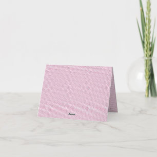 Cartão De Agradecimento fundo rosa e branco com linhas onduladas