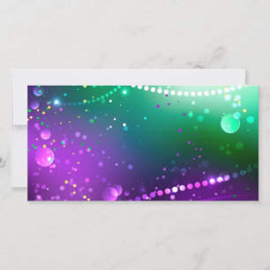 Cartão De Agradecimento Fundo Roxo Festivo do Carnaval