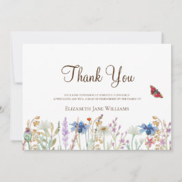 Cartão De Agradecimento Funeral Bereavement Wildflower Obrigado