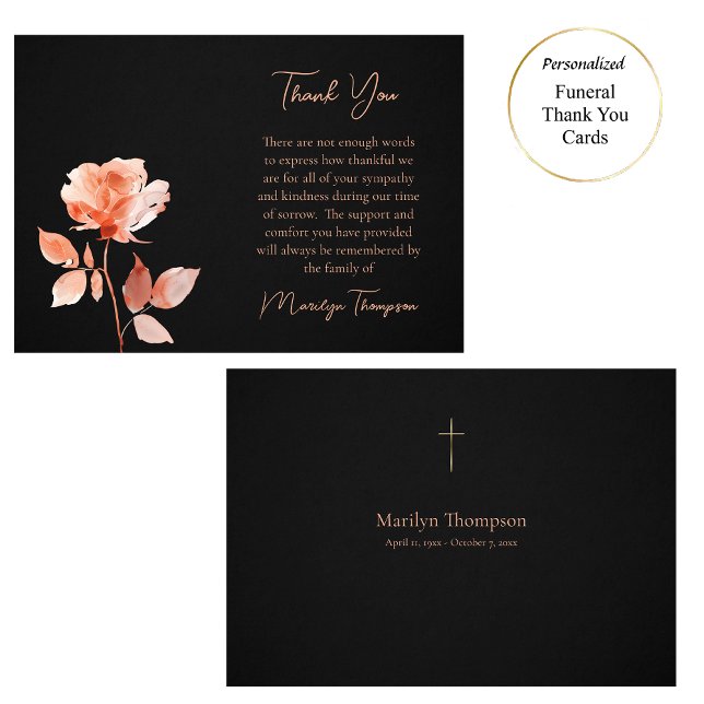 Cartão De Agradecimento Funeral Católico de Pêssego Eetano (Criador carregado)