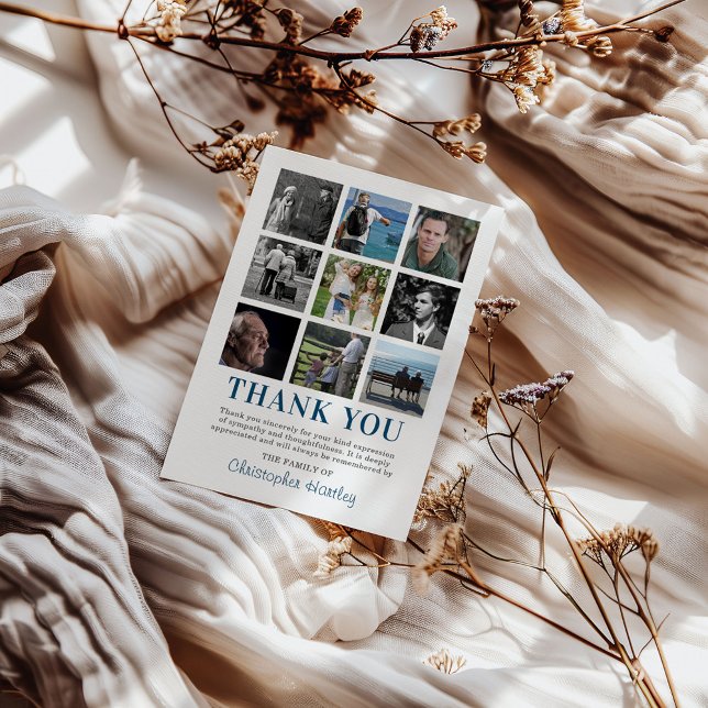 Cartão De Agradecimento Funeral de Colagem Foto de Simpatia (Criador carregado)