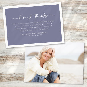 Cartão De Agradecimento Funeral de Foto de Script Simples