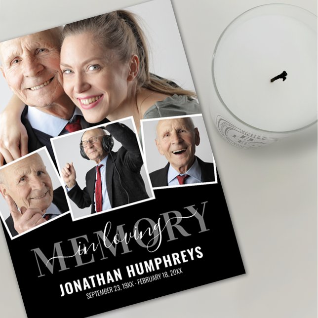 Cartão De Agradecimento Funeral de Foto Elegante 4 (Criador carregado)
