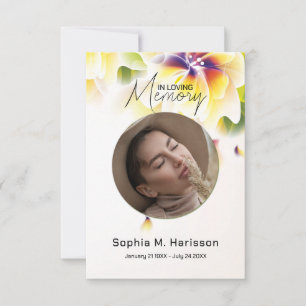 Cartão De Agradecimento Funeral de Fotografia Personalizada de Flores Amar