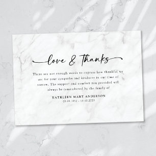 Cartão De Agradecimento Funeral de Script Simples