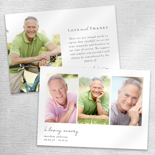 Cartão De Agradecimento Funeral de Simpatia Fotográfica Múltipla de Memóri (Criador carregado)