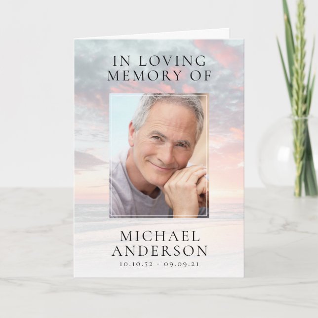 Cartão De Agradecimento Funeral de Simpatia Fotográfica Sunset (Frente)