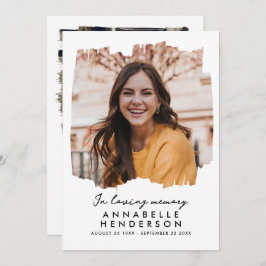 Cartão De Agradecimento Funeral/Memorial de 2 Fotografias do Script Elegan