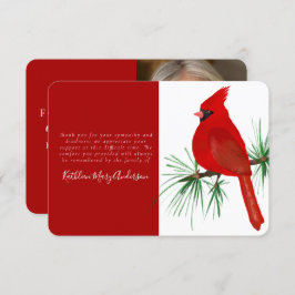 Cartão De Agradecimento Funeral Memorial de Foto Cardinal