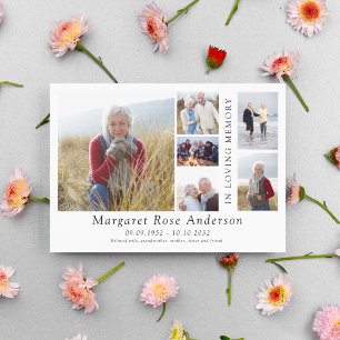 Cartão De Agradecimento Funeral Minimalista de 6 Fotografias de Bereavemen