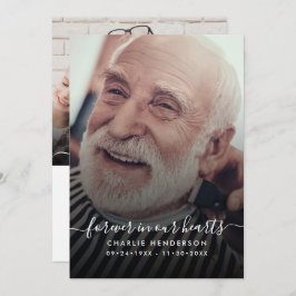 Cartão De Agradecimento Funeral/Morte de 2 Fotografias com Script Manuscri