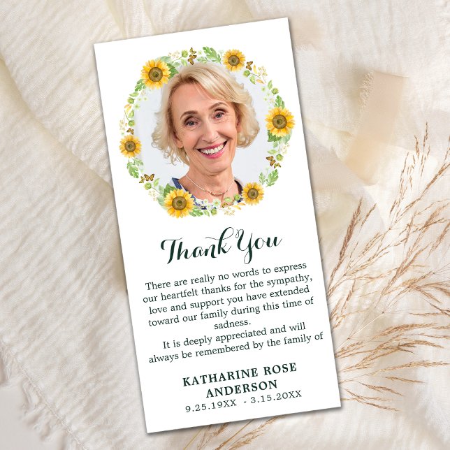 Cartão De Agradecimento Funeral OBRIGADO A VOCÊ Foto Memorial Simpatia Flo (Criador carregado)