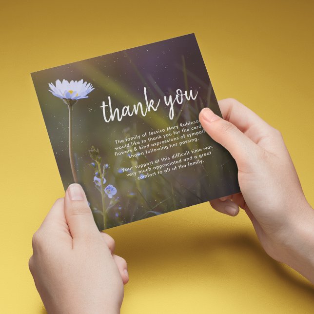 Cartão De Agradecimento Funeral Obrigado | Daisy Flower (Criador carregado)