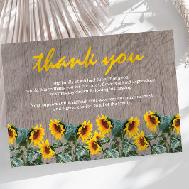 Cartão De Agradecimento Funeral Obrigado | Rótulo Rústico Memorial