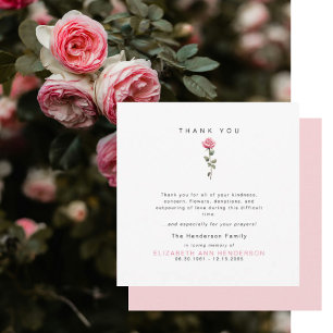 Cartão de Agradecimento Funeral Rosa Rosa