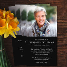 Funeral Simples de Memória Fotográfica Obrigado Pl