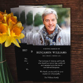 Cartão De Agradecimento Funeral Simples de Memória Fotográfica Obrigado Pl