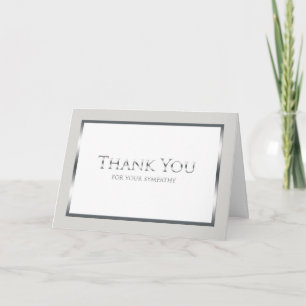 Cartão De Agradecimento Funeral Thank You Card -- Classic Silver