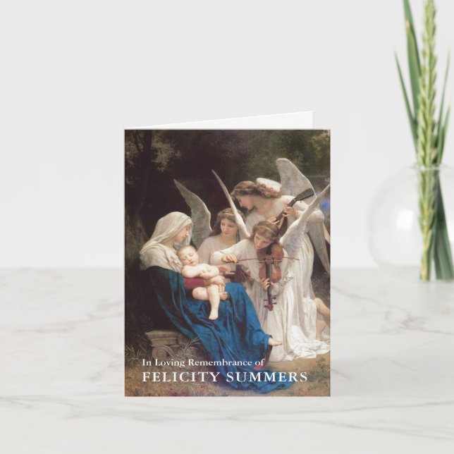 Cartão De Agradecimento Funeral Thank You Cards | Song of Angels 4 (Frente)