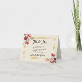 Cartão De Agradecimento Funeral Thank You Note Card| Poppies