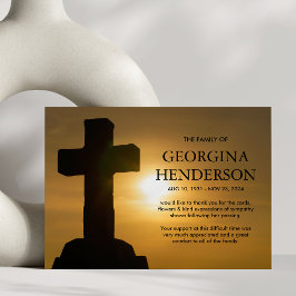 Cartão De Agradecimento Funeral Thank You | Religious Holy Cross
