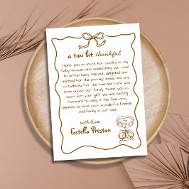 Cartão De Agradecimento Funky Whimsical Hand Drake Martini Chá de fraldas