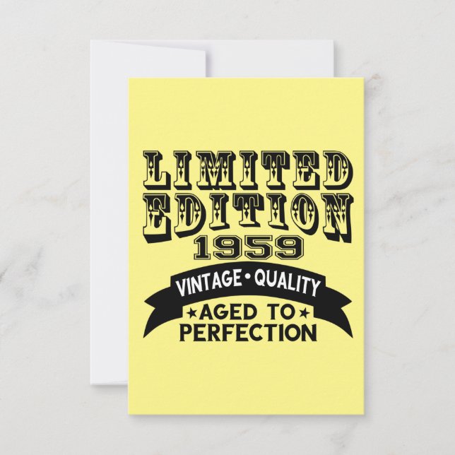 Cartão De Agradecimento Funny 1959 Birthday Card Limited Edition (Frente)