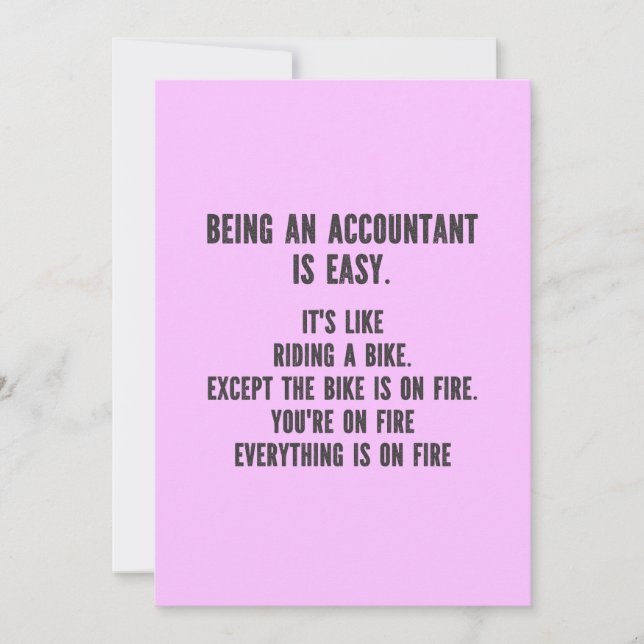 Cartão De Agradecimento Funny Accountants - Being Accountant is Easy (Frente)