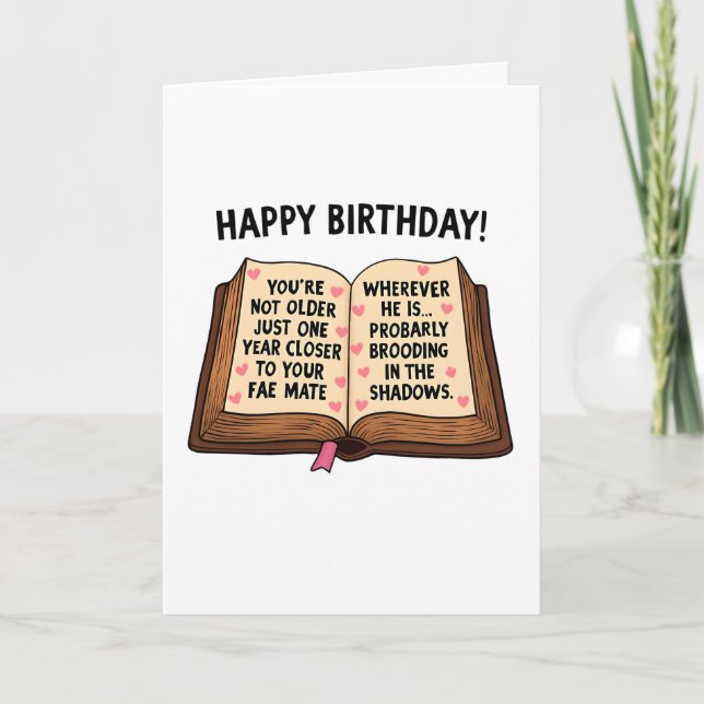 Cartão De Agradecimento Funny Bookish Birthday Card (Frente)